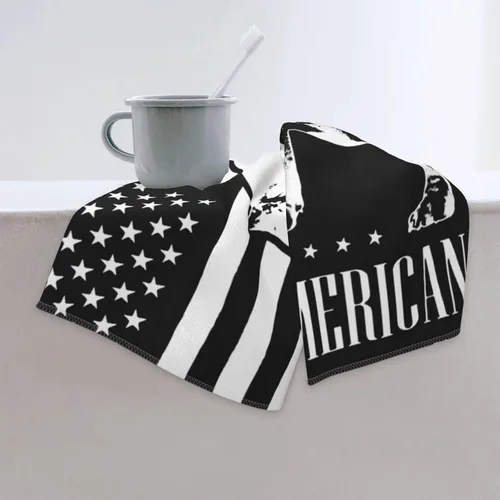 Vista 6 de SEAEAGLE American Flag - Toallas de baño absorbentes con diseño de bandera americana, toallas de mano para baño, 27.5 x 16 pulgadas