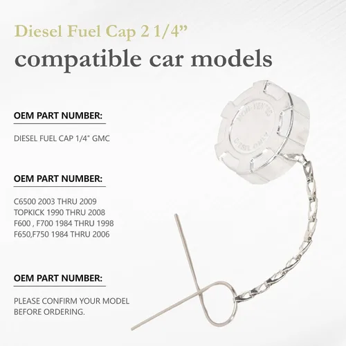 Vista 4 de Tapa de combustible diesel de 2 1/4” para camiones International 4100 4200 4300 4400 4500 4600 4700 4800 4900 Fo~rd F600 F650 F700 F750 G~m~c C6500