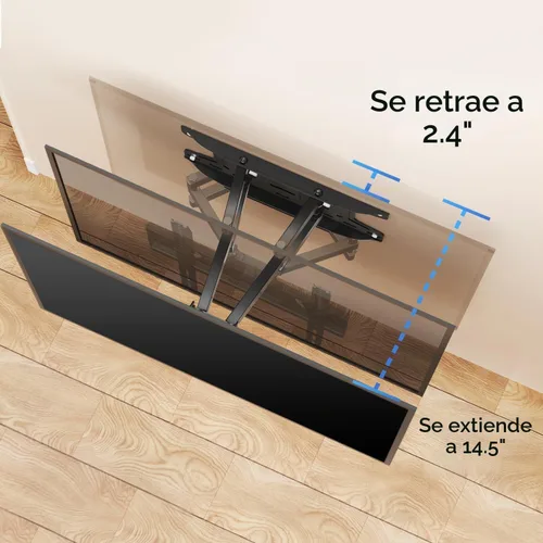 Vista 6 de Suptek Soporte de pared para TV de movimiento completo para televisores de 32 a 60 pulgadas, soporte ajustable giratorio e inclinable, brazos