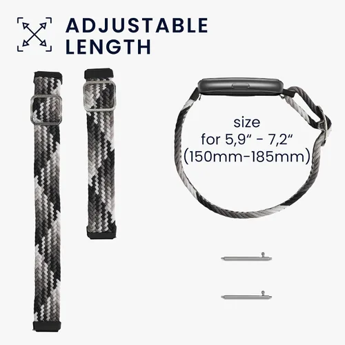 Vista 5 de kwmobile Correa de nailon compatible con Huawei Band 7 - Correa de repuesto para rastreador de fitness