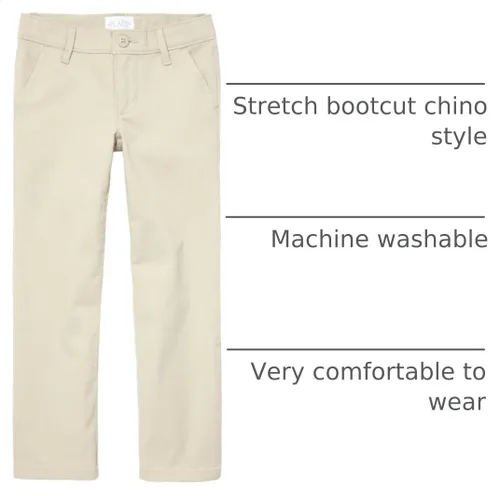 Vista 5 de The Children's Place Girls Bootcut Chino Pants Bisquit
