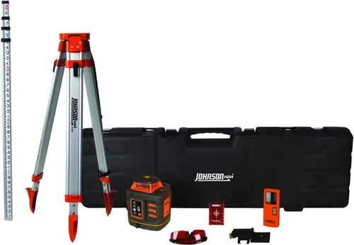 Vista 10 de Johnson Level & Tool JRT300-RDHV-K Kit de láser rotativo autonivelante rojo de doble pendiente, rango de 4,000 pies, estuche de transporte