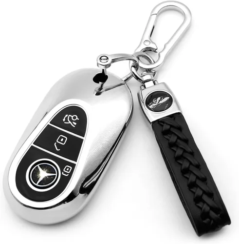 Vista 21 de Creativity Funda para llave de Mercedes Benz. Hermosa funda de TPU compatible con CLS CLK AMG ML C CL E S SL SLK G GLC GLE GLS M R Smart Remote Key