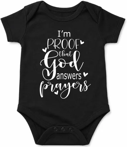 Vista 9 de AW Fashions I'm Proof God Answers Prayers - Miracle Baby Bodysuit Azul