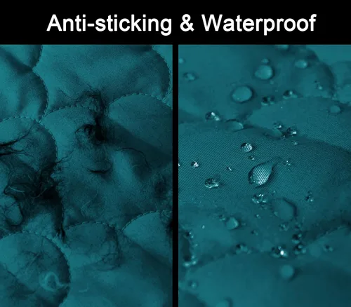 Vista 5 de CHHKON Funda de sofá 100% impermeable para proteger los muebles de las mascotas, con bolsillos laterales (azul pavo real, 23 pulgadas)