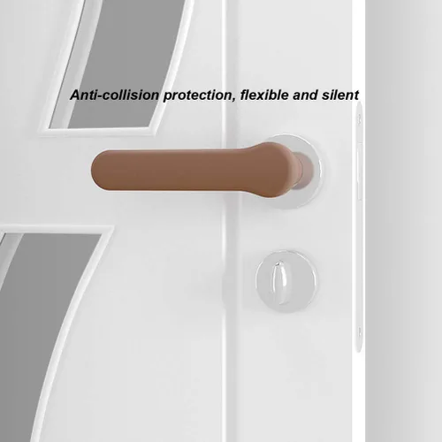 Vista 2 de Juego de 2 cubiertas de silicona para manija de puerta, protector brillante para manija de puerta, fundas anticolisión (negro)