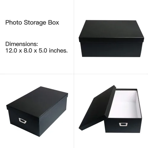 Vista 4 de novelinks Estuche para fotos de 4 x 6 pulgadas, 10 contenedores interiores de almacenamiento de fotos y fundas organizadoras de fotos, portátil
