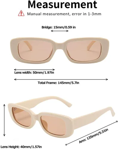 Vista 4 de BOJOD Gafas de sol rectangulares para mujer, gafas de sol retro a la moda, protección UV 400, gafas de marco cuadrado