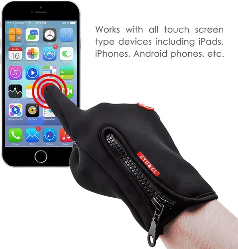Vista 2 de CYG&CL Guantes cálidos de invierno para exteriores, resistentes al agua, resistentes al viento, antideslizantes, guantes deportivos para ciclismo