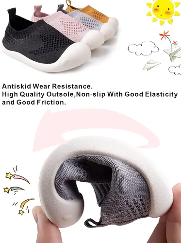 Vista 3 de Zapatos para bebés de 1 a 4 años, zapatos para niños pequeños, zapatos para niños y niñas, suela suave, tela de algodón antideslizante, malla