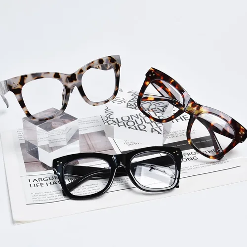 Vista 6 de FONHCOO Oversized Progressive Reading Glasses for Women Men Large Square Blue Light Blocking Computer Readers