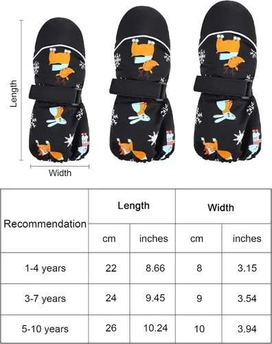 Vista 3 de Manoplas de esquí para niños, guantes de invierno impermeables para nieve, guantes cálidos y resistentes al viento para niños y niñas