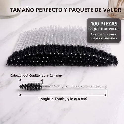 Vista 7 de i-Laesh Palitos de rímel de cristal, cepillos desechables de pestañas para extensiones de pestañas, herramienta de maquillaje de pestañas, paquete