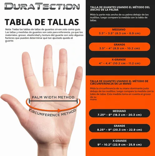 Vista 3 de Dura-Gold Duratection - Guantes desechables de nitrilo con textura de diamante, 8 mil color naranja