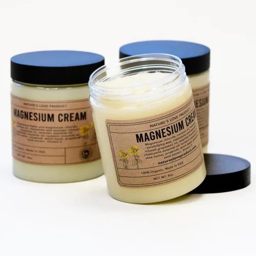 Vista 6 de Nature's Love - Crema de magnesio tópica con ingredientes orgánicos naturales y aceites esenciales, alivio muscular, calambres en las piernas, apoyo