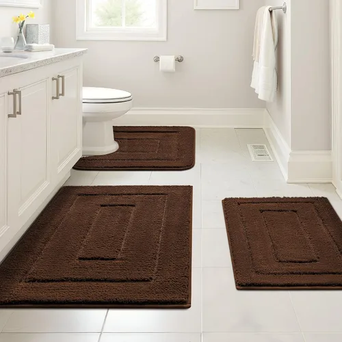 Vista 40 de GRANNY SAYS Juego de 2 alfombras de baño suaves para baño, alfombras de baño antideslizantes y lavables, alfombras de baño absorbentes para bañera