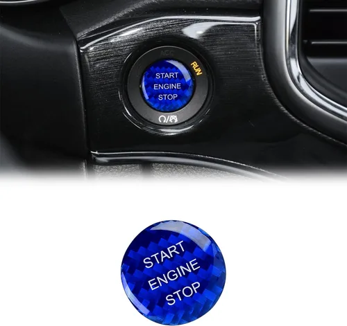 Vista 3 de ramuel Compatible con panel de moldura de botón de arranque y parada de motor interior de fibra de carbono, accesorios de automóvil para Jeep Grand