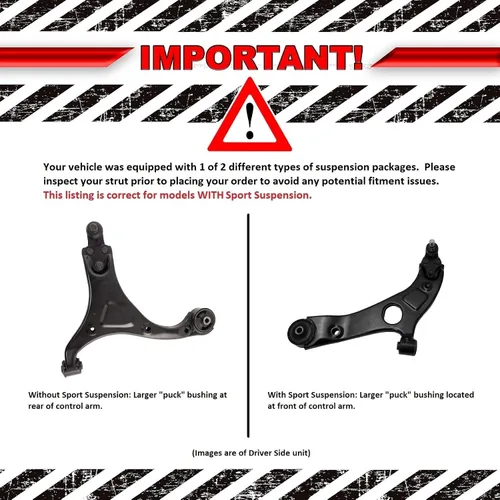 Vista 343 de Conjunto de Brazo de Control Inferior Delantero y Junta Esférica TRQ para Lado del Conductor y del Pasajero 2 Piezas Compatible con Ford Mustang GT