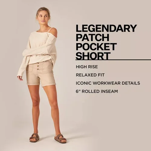 Vista 2 de Lee Pantalones cortos legendarios con parche frontal de talle alto para mujer (as1, numérico, numérico_10, regular, blanco), Blanco