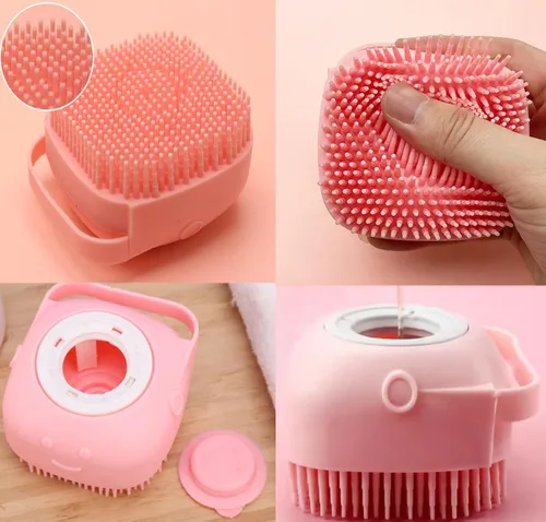 Vista 5 de Kit de 9 piezas de limpieza para mascotas, cepillo de limpieza que elimina el cabello suelto, cepillo de baño para mascotas, cepillo de champú