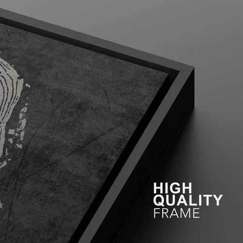 Vista 4 de SIGNWIN Lienzo enmarcado para pared, juego de arte con anillos de árbol de bosque grunge en blanco y negro, ilustraciones de naturaleza silvestre