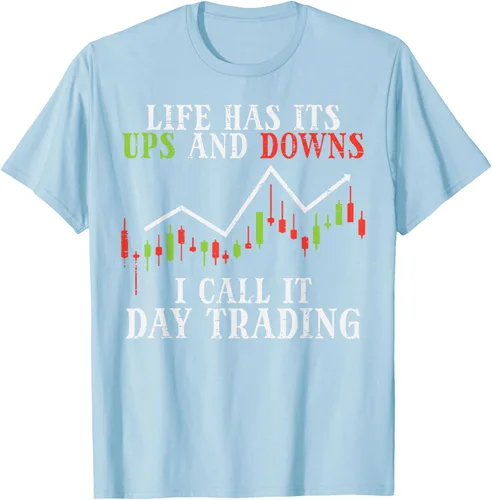 Vista 105 de Life Ups And Downs Day Trading Crypto Stock Market Trader T-Shirt, Negro