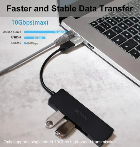Vista 4 de [10Gbps] Adaptador USB C hembra a USB macho, adaptador USB A a USB C, paquete de 3, sincronización de datos de súper velocidad de un solo lado y 3