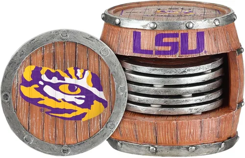 Vista 6 de FOCO NCAA College Team Logo 5-Pack Barril Bebida Bebida Coaster Set