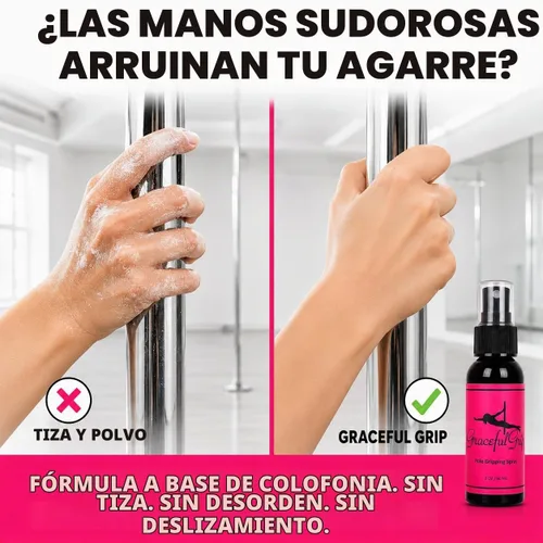 Vista 3 de Spray de agarre para poste: agarre de mano a base de colofonia para baile de poste, solución de agarre de poste para manos secas para entrenamiento