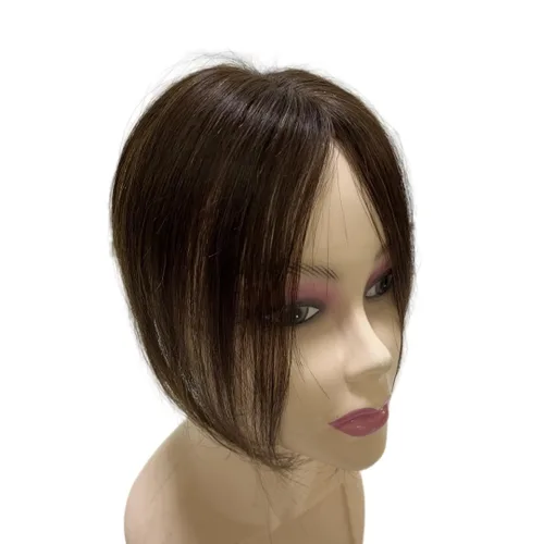Vista 8 de Anemone Peluca de cabello humano con clip en flequillo para mujer, 10 pulgadas, parte media, lacio, extensiones de volumen para pérdida de cabello