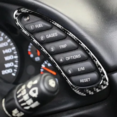 Vista 4 de Ajuste del marco del velocímetro para Chevrolet Corvette C5 1998-2004 Pegatinas de fibra de carbono Accesorios interiores multifunción