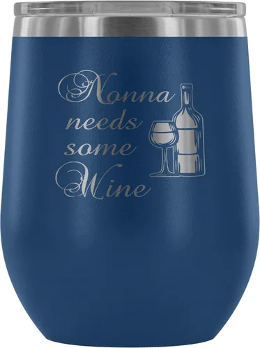 Vista 10 de Nonna Needs Some Wine - Vaso de vino aislado con tapa, vaso de vino de acero inoxidable sin tallo de 12 onzas, taza de viaje aislada al vacío