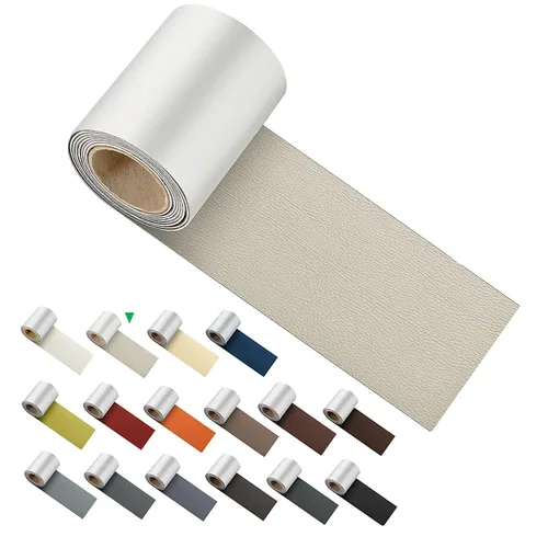 Vista 16 de ILOFRI Cinta de Parche de Reparación de Cuero Autoadhesiva de 3x60 pulgadas, Kit de Reparación de Vinilo y Cuero para Sofás, Muebles, Asiento