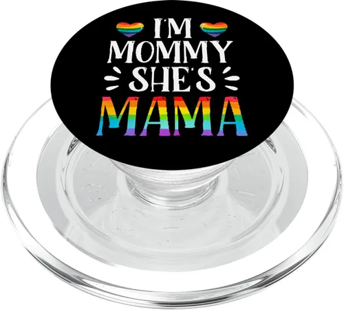 Vista 8 de I'm Mommy Mama Matching Gay Lesbianas Pareja LGBT Rainbow PopSockets Swappable PopGrip