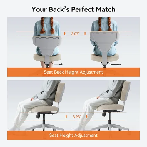 Vista 7 de Newtral Freedom-X Silla Criss Cross con Ruedas - Silla de Oficina de Piernas Cruzadas Multiposición con Bandeja para Portátil, Silla Ergonómica