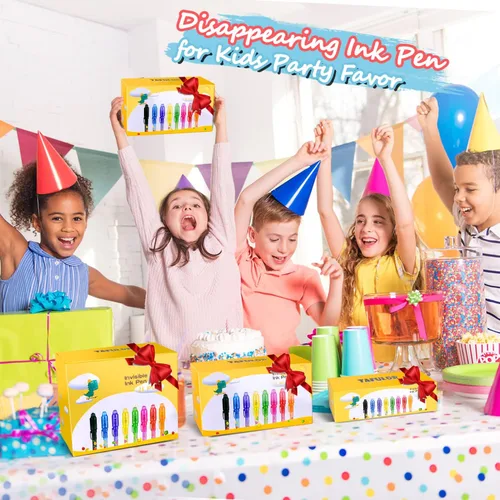 Vista 5 de TAFULOR Bolígrafo de tinta invisible para niños, recuerdos de fiesta de cumpleaños para niñas y niños, bolígrafos espía con luz UV, marcadores