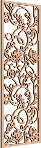 Vista 185 de Caspian Paneles de pared de madera con calado decorativo perforado, 9 3/8 pulgadas de ancho x 24 3/8 pulgadas de alto x 1/4 de alto, cereza