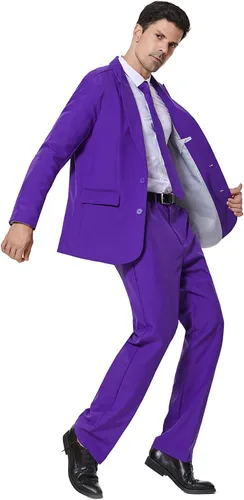 Vista 2 de Padama Disfraz de traje para hombre, traje de fiesta de color sólido, traje de adulto, divertido disfraz de Halloween, disfraz de bromista