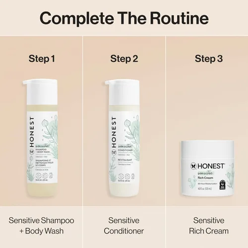 Vista 10 de The Honest Company Crema rica en piel sensible, manteca de karité, mezcla de bisabolol + extracto de raíz de jengibre, seguro para la piel sensible