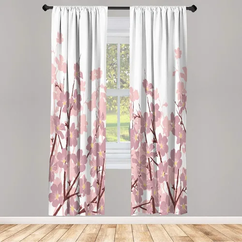 Vista 29 de Lunarable Cortinas con estampado de madera, madera natural rústica con rayas, patrón abstracto ovalado, tema de carpintería, tratamientos
