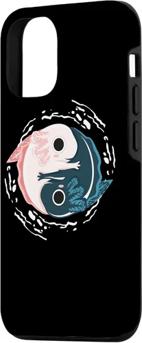 Vista 2 de iPhone 15 Yin Yang Axolotl Zen Meditation Axolotls Yoga Mindfulness Case