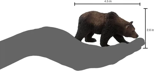 Vista 3 de MOJO - Grizzly Bear Figura de juguete pintada a mano Colección North American Woodland Fiel a la vida y altamente detallada Diseñado