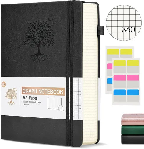 Vista 53 de Ansopu Cuaderno de puntos, 360 páginas numeradas, cuadrícula de puntos, de 8.5 x 11 pulgadas, papel de punto de 3.53 oz/m², tapa dura gruesa
