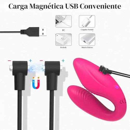 Vista 2 de Cable magnético universal de carga rápida USB para masajeador, adaptador USB de repuesto para computadora Cable de carga para masajeador compatible