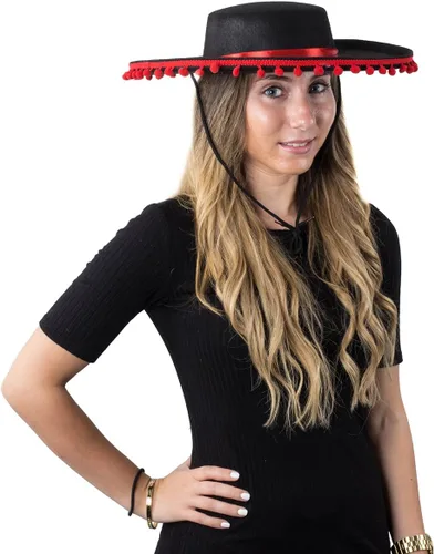 Vista 2 de Funny Party Hats - Traje de Matador: Sombrero de Lucha de Toros Negro y Rojo