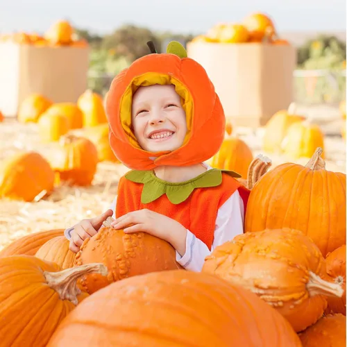 Vista 3 de 2 piezas de sombrero de calabaza Halloween divertido disfraz de calabaza Acción de Gracias sombrero de invierno verduras Cos regalo para adultos