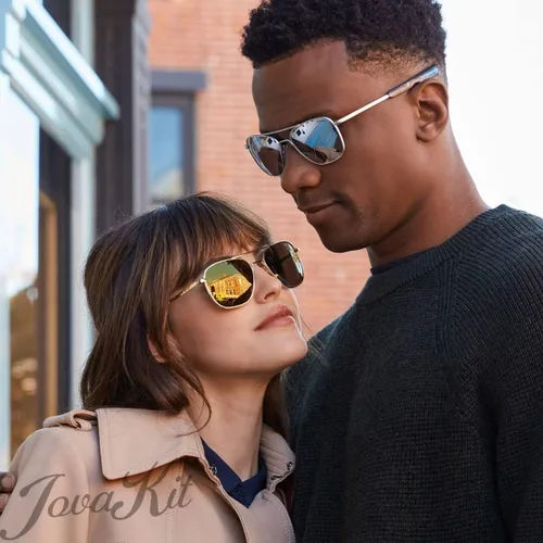 Vista 4 de JOVAKIT Gafas de sol polarizadas de aviador para hombre, estilo retro, estilo militar, lentes de sol piloto, patillas de bayoneta, protección UV400