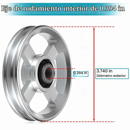 Vista 8 de OwnMy Juego de 2 ruedas de polea de aleación de aluminio de 3.740 in, sistema de polea para gimnasio en casa, máquinas de ejercicio, equipos