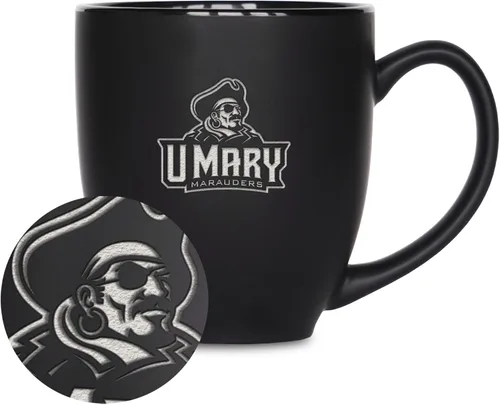 Vista 210 de Rico Industries - Taza de cerámica mate negra con grabado láser estándar de 15oz para NCAA (escuelas T & U) - Para bebidas calientes o frías