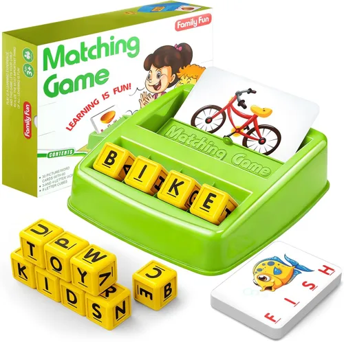 Vista 11 de HahaGift Juguetes educativos para niños de 3 a 5 años, juegos de aprendizaje de letras coincidentes, actividades ideales para regalo de Navidad